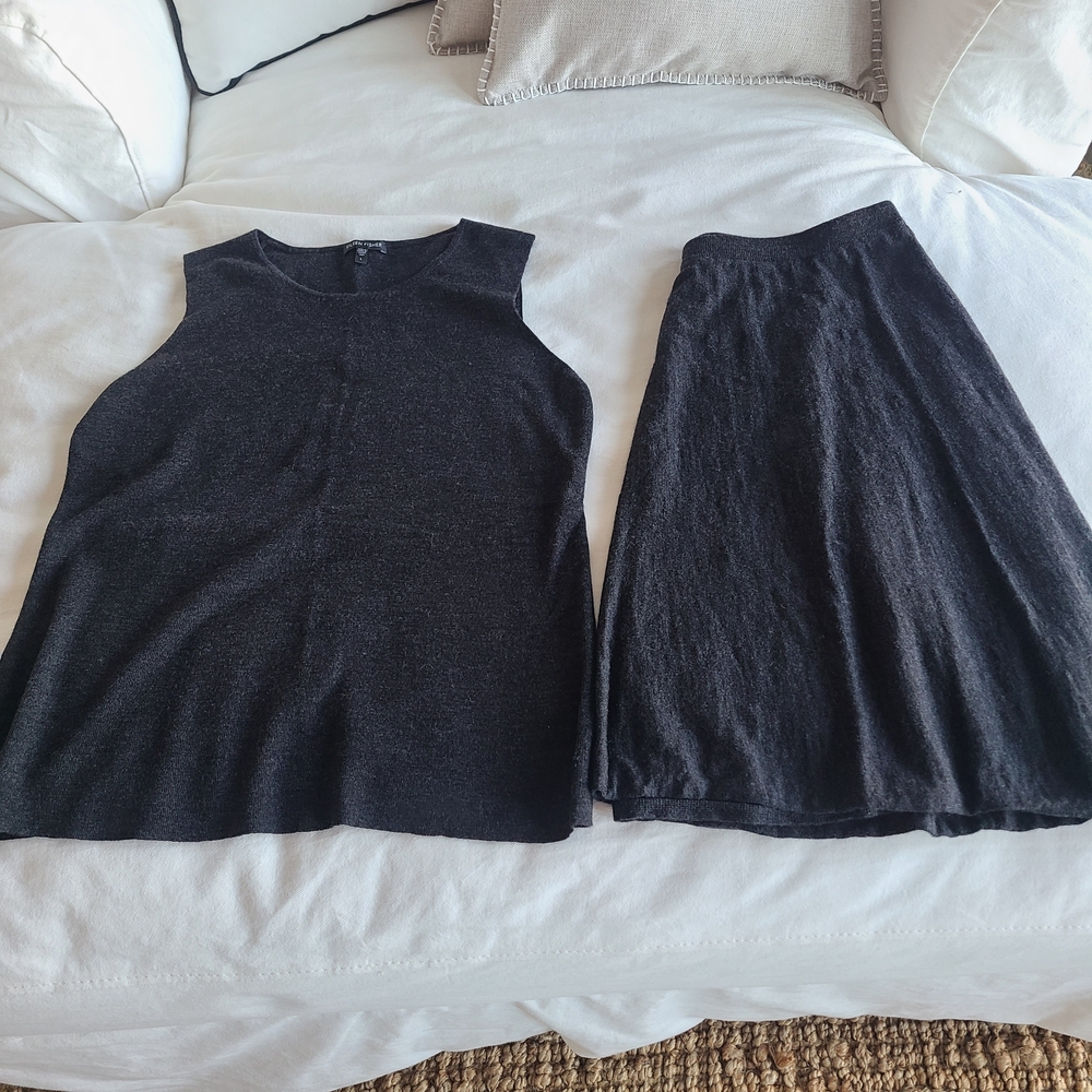 Eileen Fisher Charcoal Skirt Set